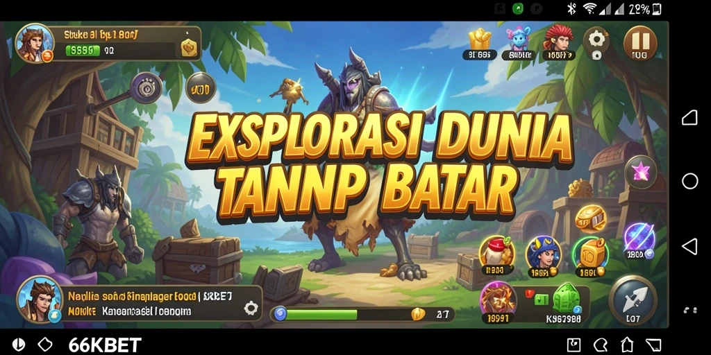 Screenshot gameplay 66KBET menampilkan dunia terbuka yang luas dan menarik.