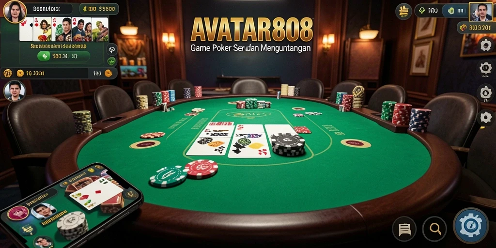Tampilan gameplay AVATAR808 yang mengasyikkan dengan poker yang mendebarkan.