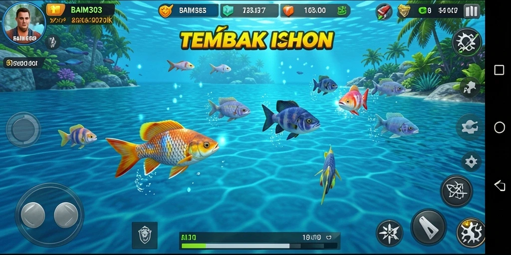 Tampilan gameplay BAIM303 dengan aksi tembak ikan yang seru.