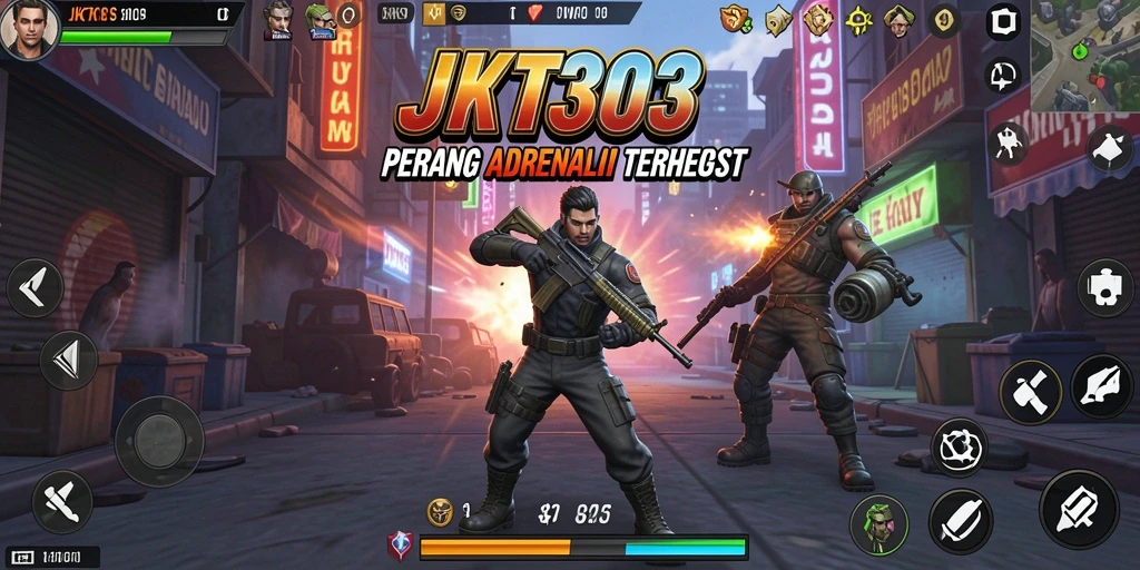 Screenshot JKT303 menampilkan aksi pertarungan yang intens dan grafis menawan.