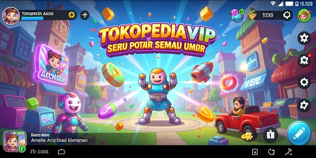Tampilan gameplay seru dari TOKOPEDIAVIP dengan tantangan menyenangkan.